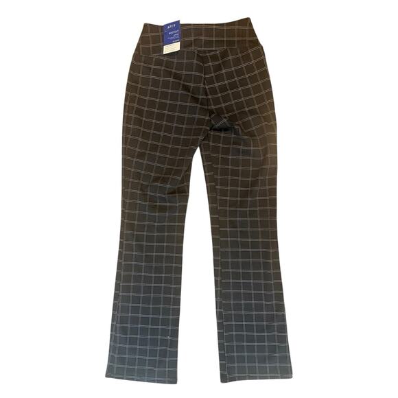 NWT APT 9 Black Windowpane Plaid Tummy Control Bootcut Dress Pants Size MT NEW - Picture 3 of 13